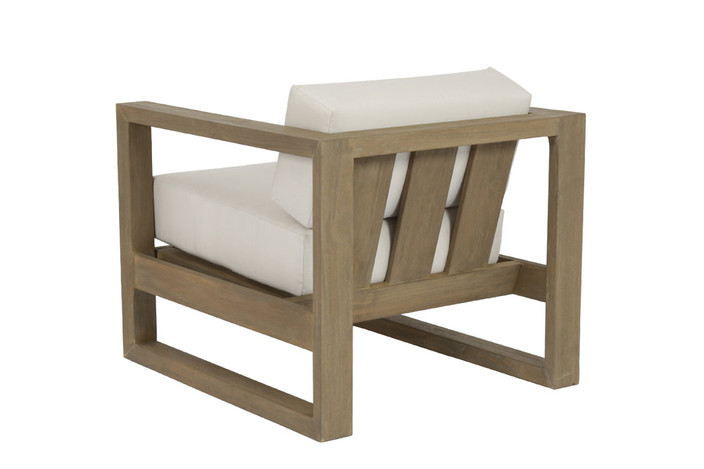 American Home Furniture | Sunset West - Coastal Teak Club Chair in Canvas Canvas, No Welt