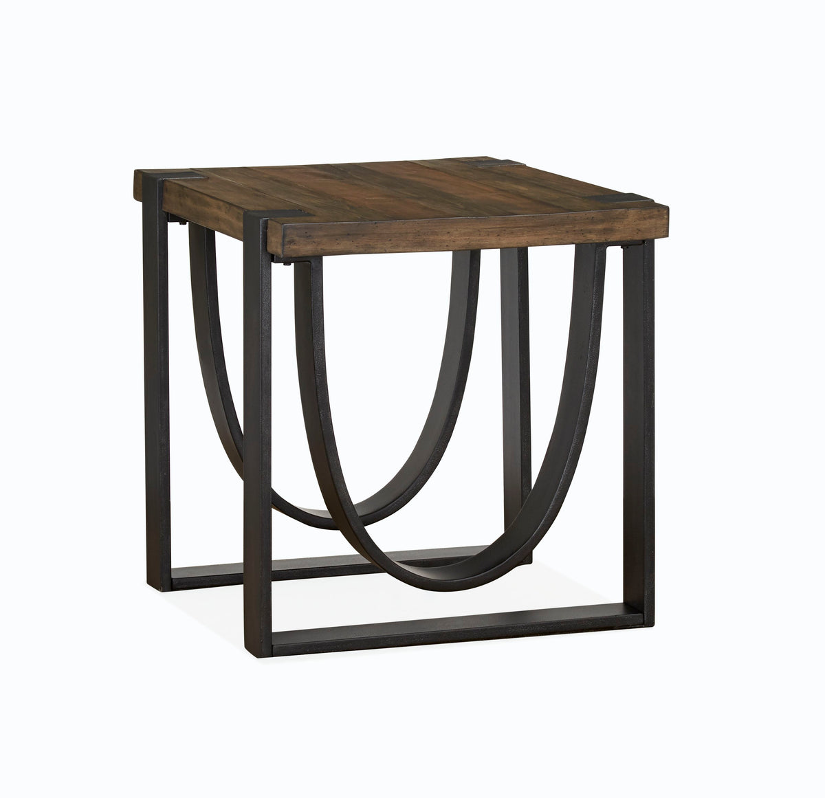 Bowden Rustic Honey And Distressed Iron Rectangular End Table - T4635-03