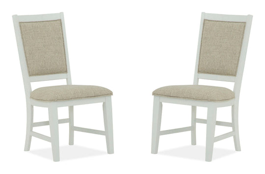Heron Cove Chalk White And Dovetail Grey Upholstered Side Chair - Set of 2 - D4400-65