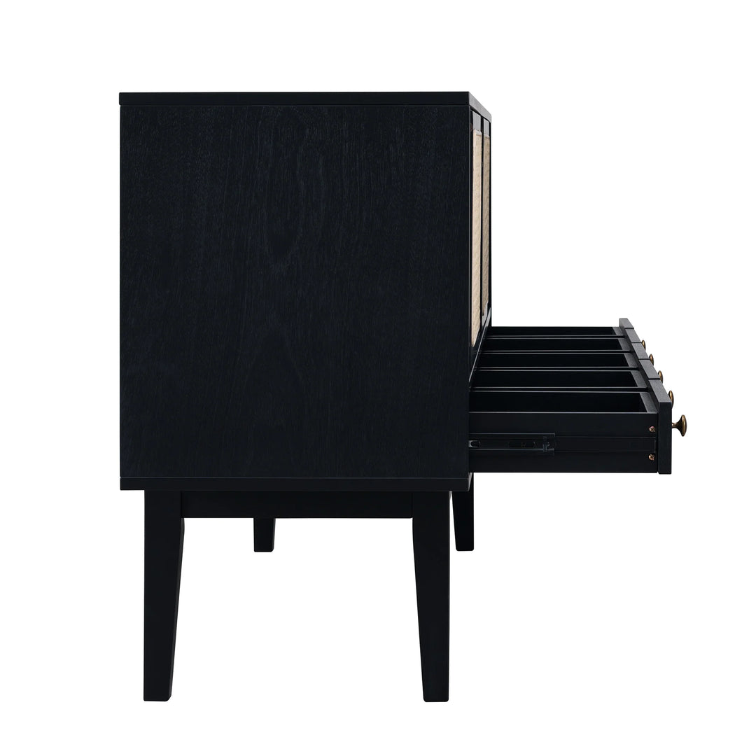 Holly & Martin Simms Midcentury Modern Media Console - Black - AmericanHomeFurniture