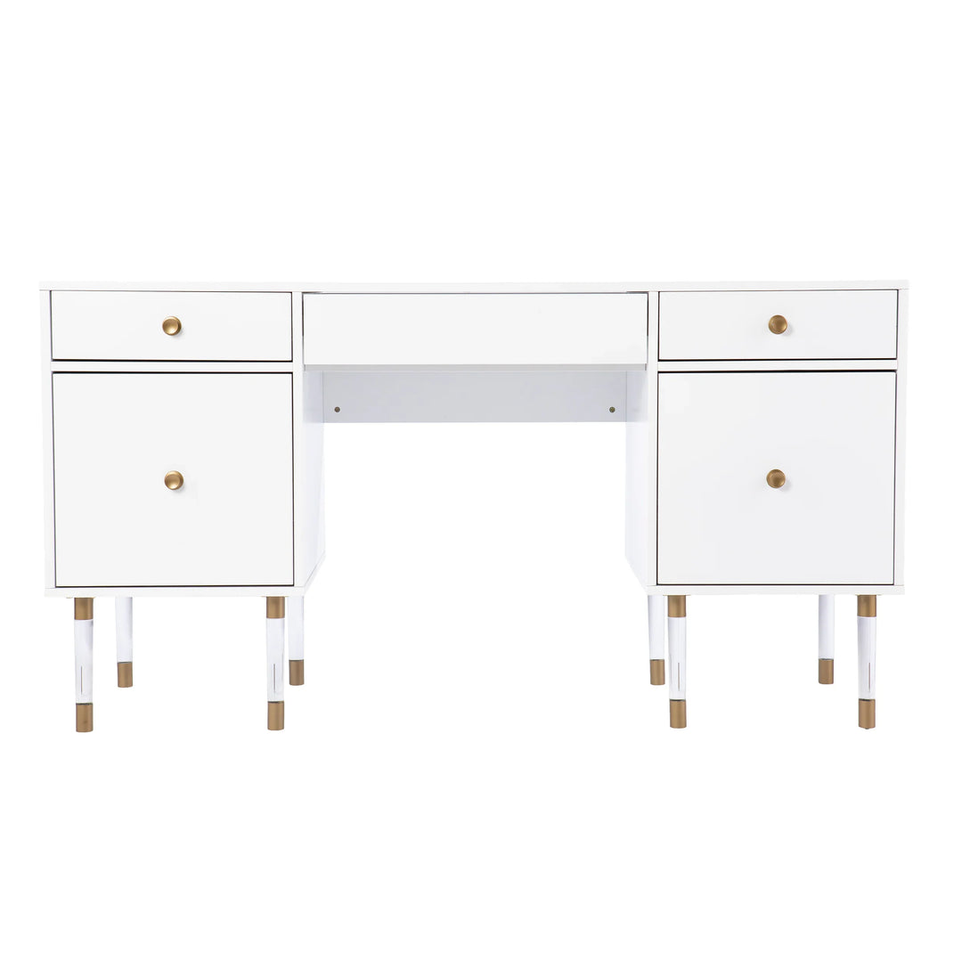 Holly & Martin Helston White Writing Desk - AmericanHomeFurniture