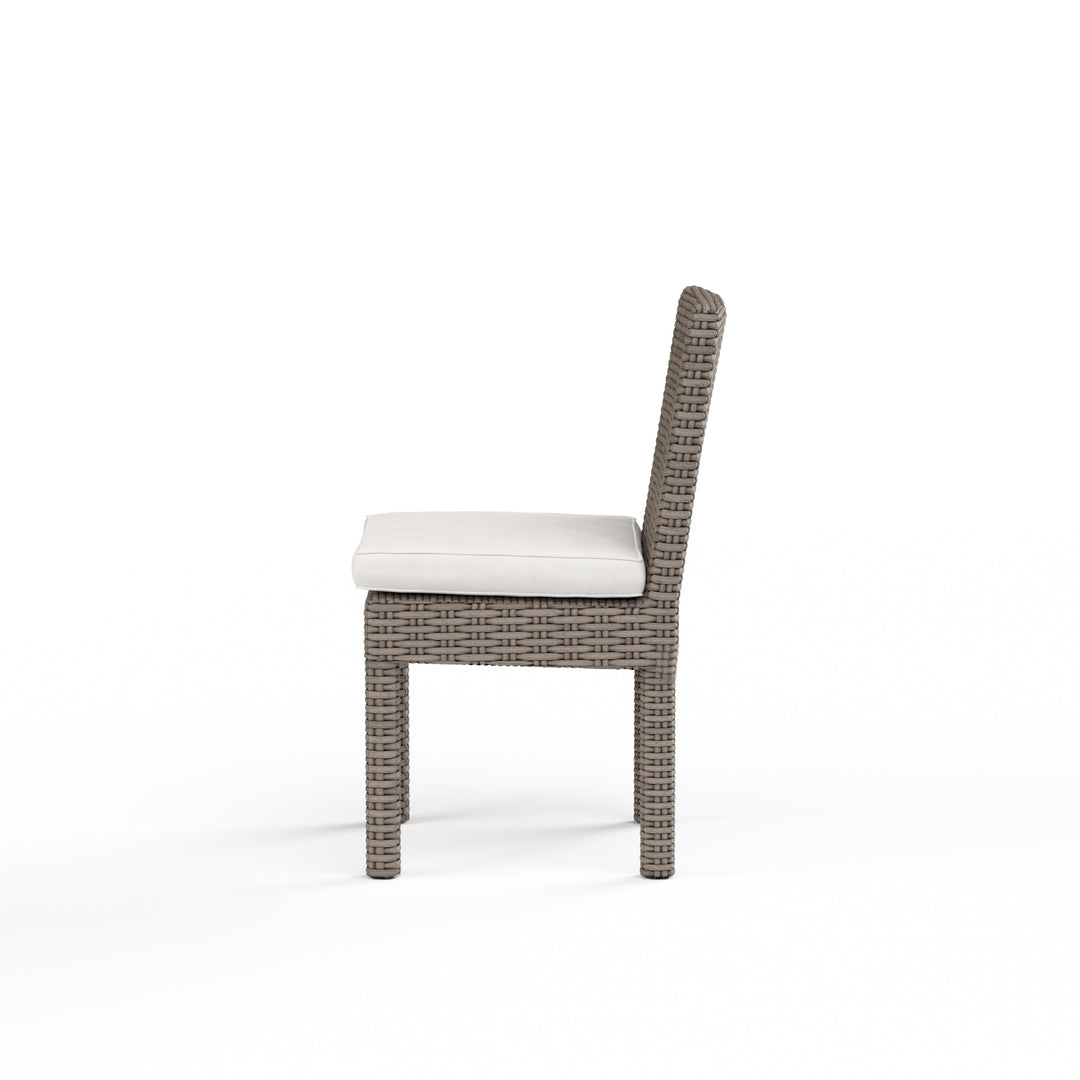 American Home Furniture | Sunset West - Coronado Armless Dining Chair in Canvas Flax w/ Self Welt