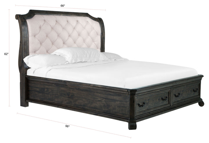 Bellamy Peppercorn Queen Sleigh Storage Bed - B2491-53