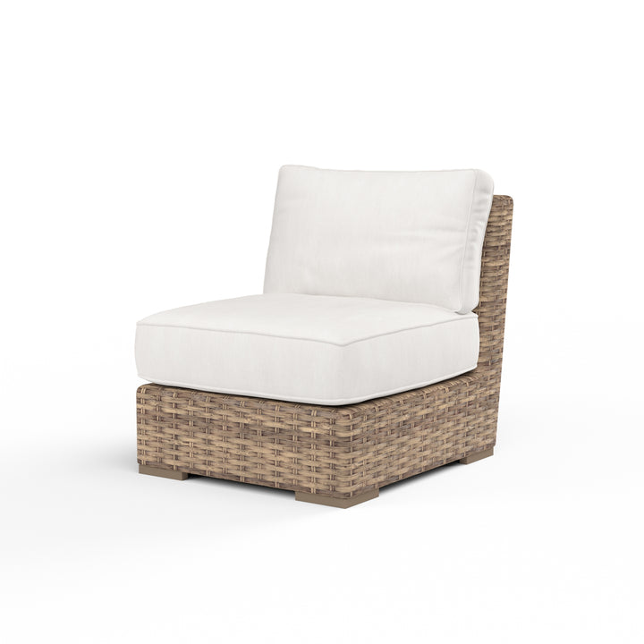 American Home Furniture | Sunset West - Havana Armless Club in Canvas Flax w/ Self Welt