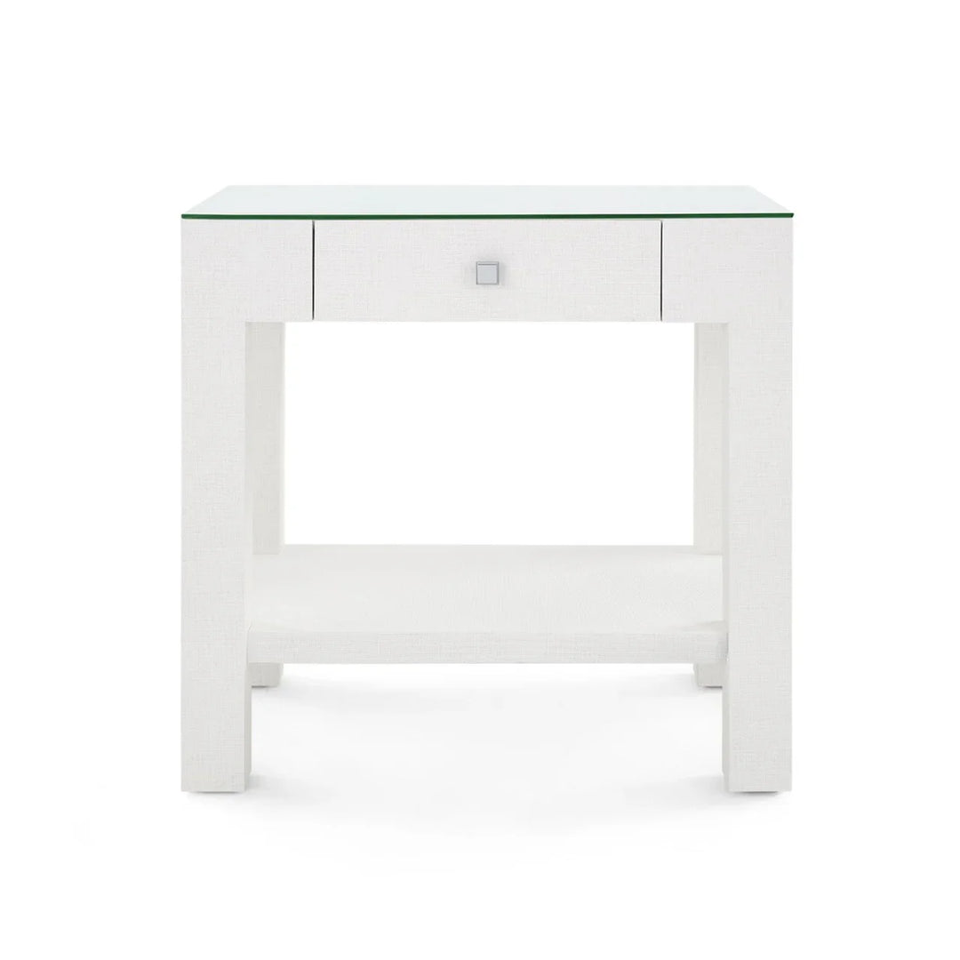 Valentina Grasscloth 1-Drawer Side Table