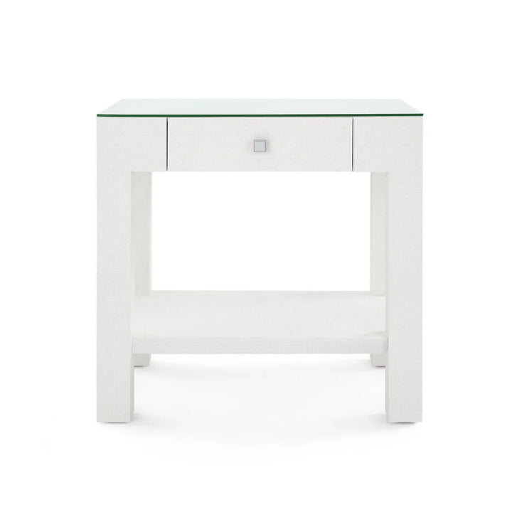 Valentina Grasscloth 1-Drawer Side Table