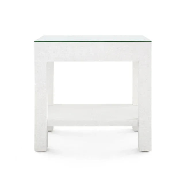 Valentina Grasscloth 1-Drawer Side Table