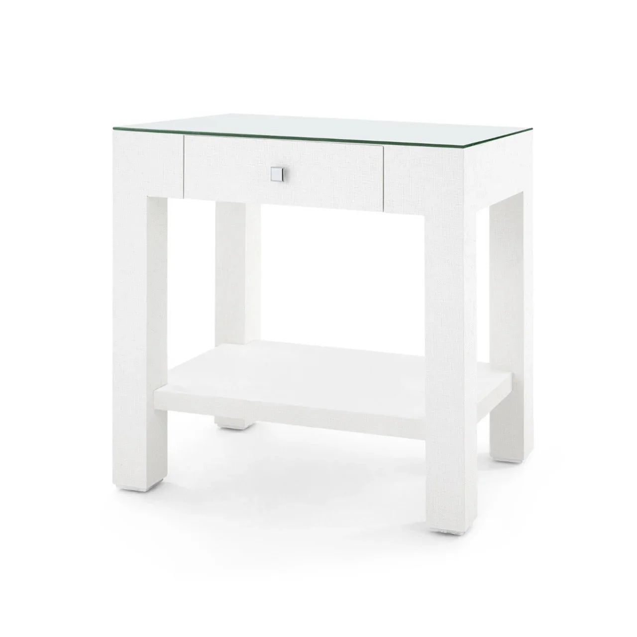 Villa and House Valentina Grasscloth 1-Drawer Side Table ACCENT TABLES