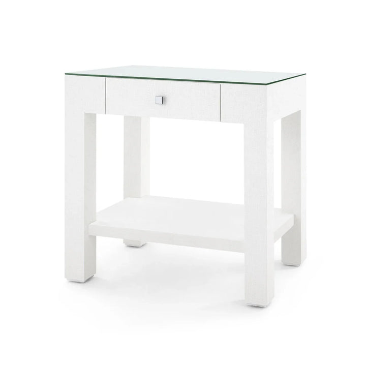 Valentina Grasscloth 1-Drawer Side Table