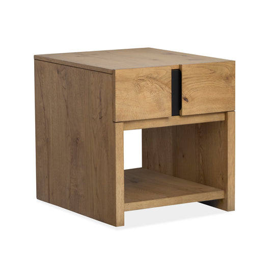 Ripley Rustic Caramel And Dark Bronze Rectangular End Table - T6421-03