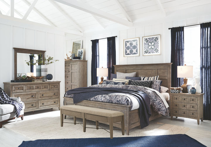Paxton Place Dovetail Grey King Panel Storage Bed - B4805-65