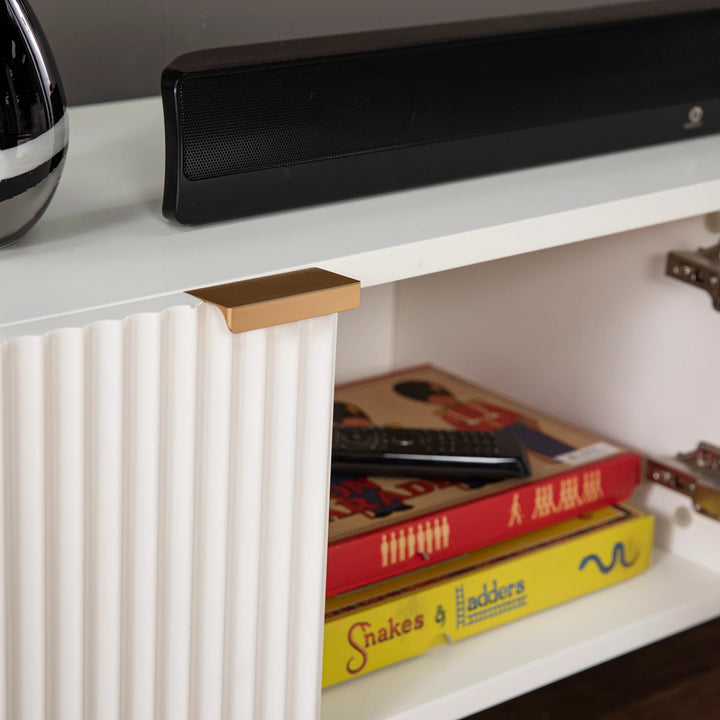 Pilston 4-Door Media Console - AmericanHomeFurniture