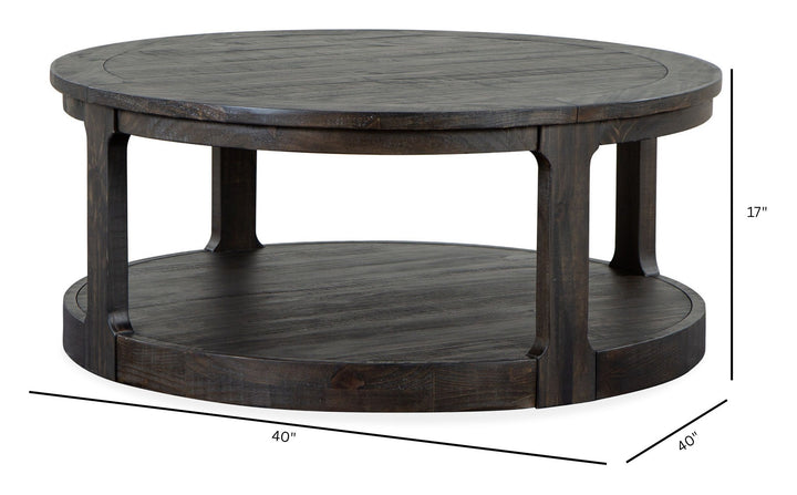 Boswell Peppercorn Round Cocktail Table With Casters - T5263-45