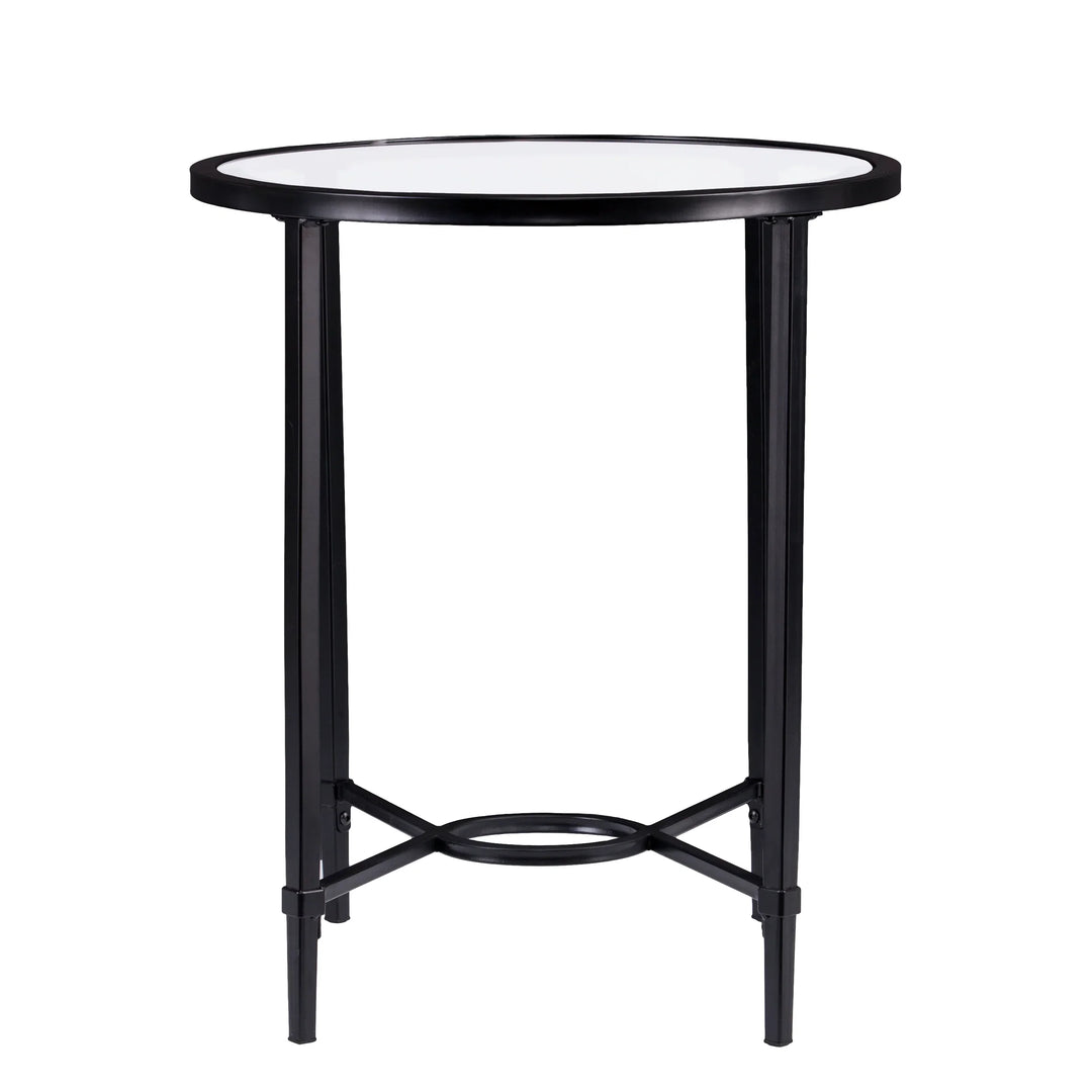 Quinton Metal/Glass Oval Side Table - AmericanHomeFurniture