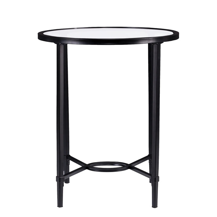 Quinton Metal/Glass Oval Side Table - AmericanHomeFurniture