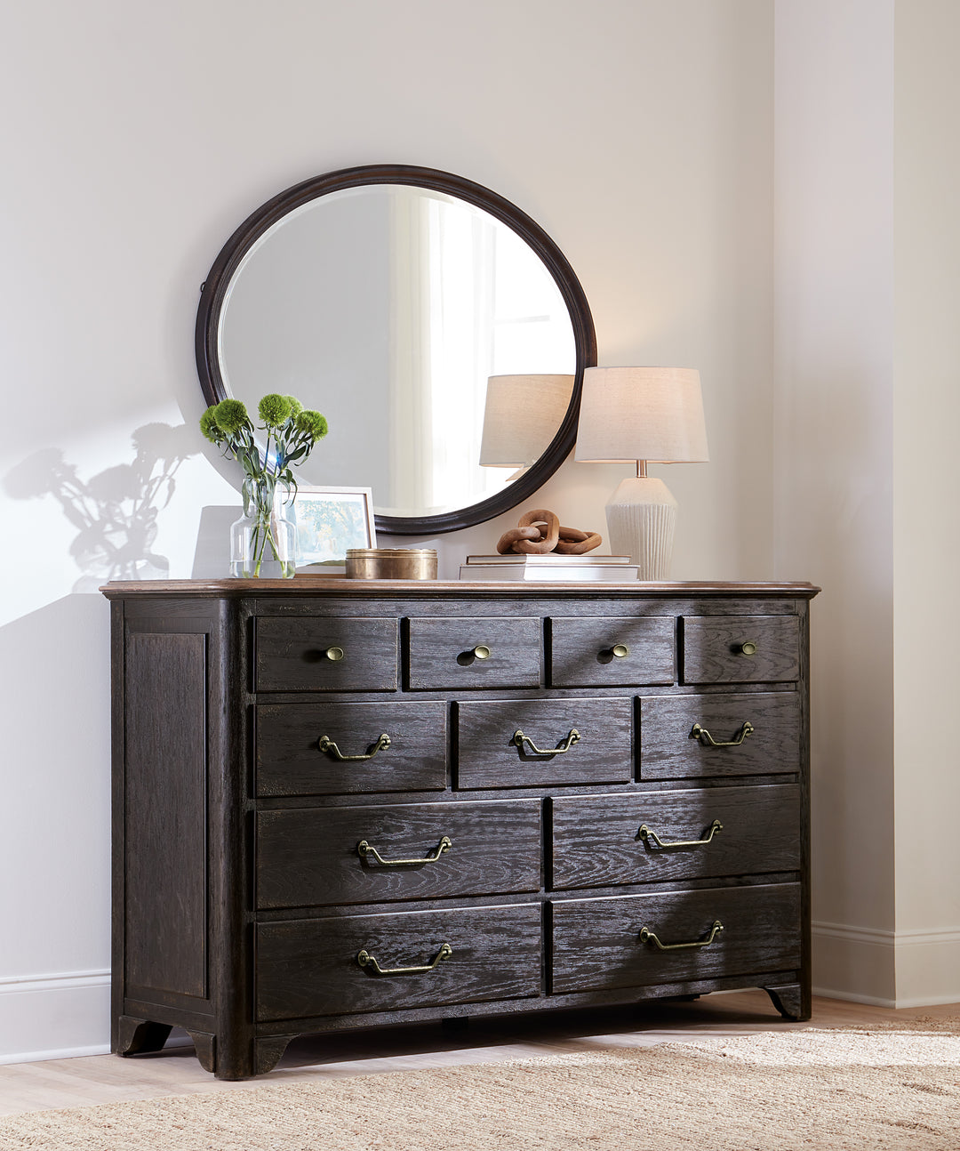 American Home Furniture | Hooker Furniture - Americana Oval Mirror - Molasses