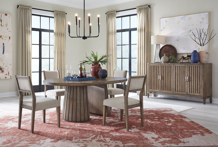Kavanaugh Weathered Kona Brown Extendable Round Dining Table - D5612-24