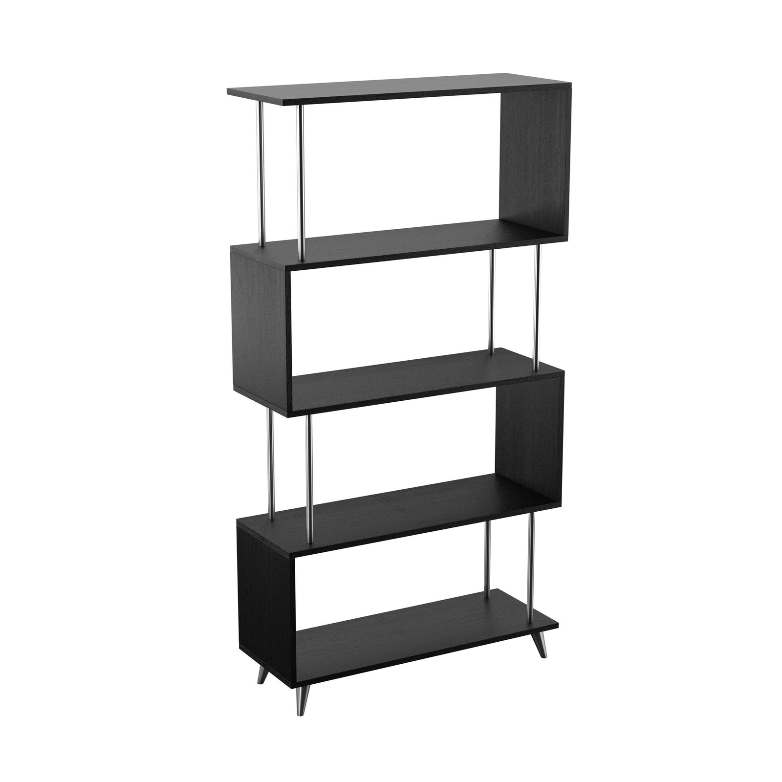 SEI Furniture Beckerman Asymmetrical Etagere - Black BOOKCASES + SHELVES