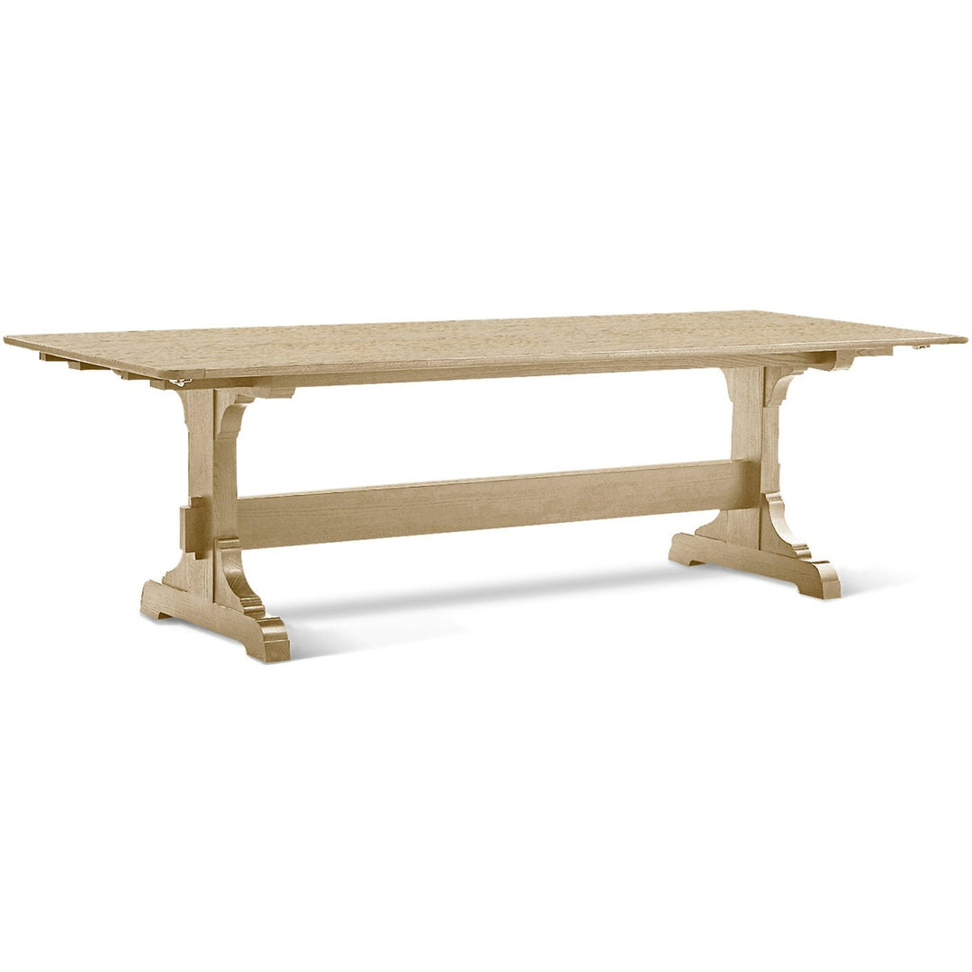 Timeless Epoch Trestle Dining Table in Stripped Oak - Jonathan Charles - AmericanHomeFurniture