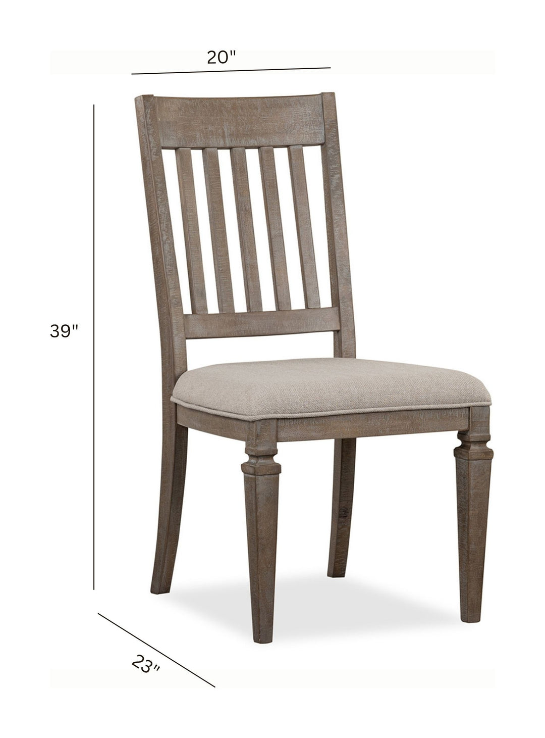 Lancaster Dovetail Grey Upholstered Side Chair - Set of 2 - D4352-62