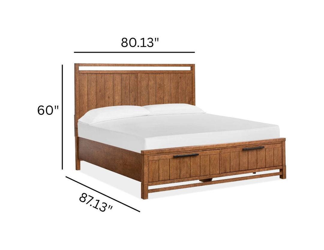 Conway Honey Wheat King Panel Storage Bed - B6422-64A