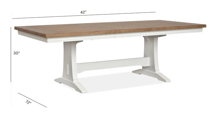 Kingston Whisper White And Cerused Nutmeg Extendable Trestle Dining Table - D6407-21