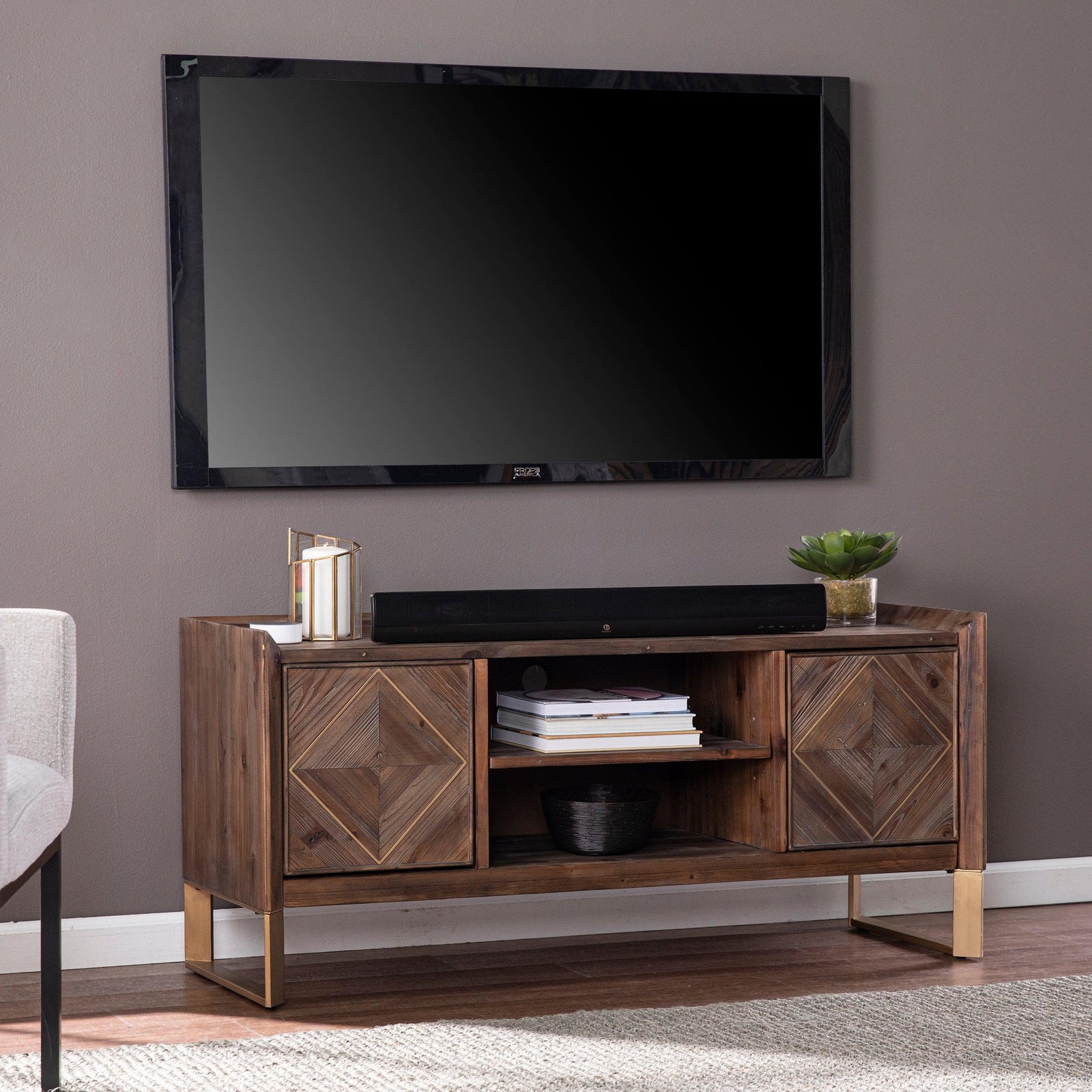 SEI Furniture Astorland Reclaimed Wood Media Console MEDIA + TV STANDS
