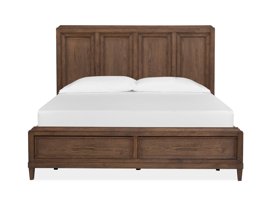 Groveland Park Antique Coffee Queen Panel Storage Bed - B6532-54A