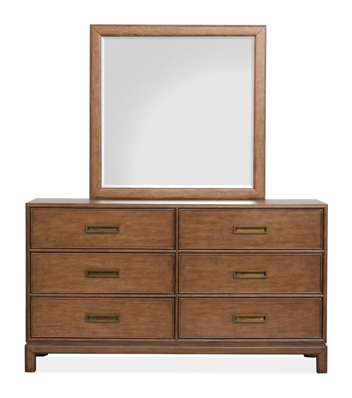 Ridgefield Russet Double Drawer Dresser With Landscape Mirror - B6436-2240