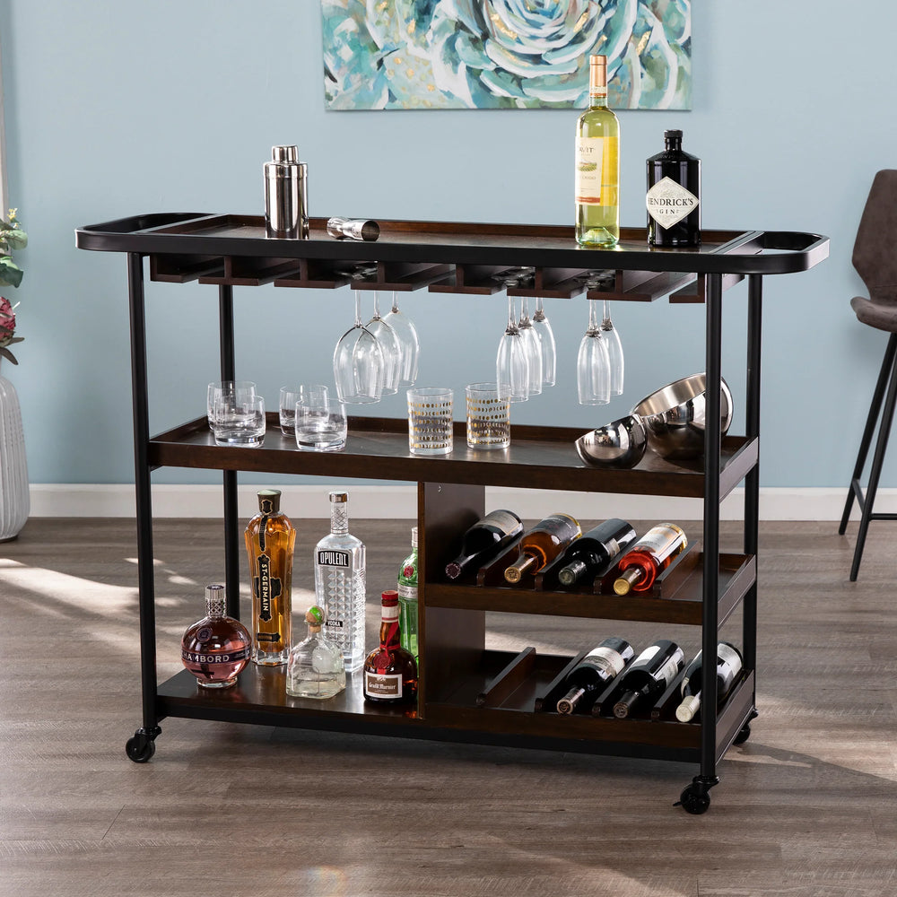 Tonsley Rolling Wine Cart - AmericanHomeFurniture