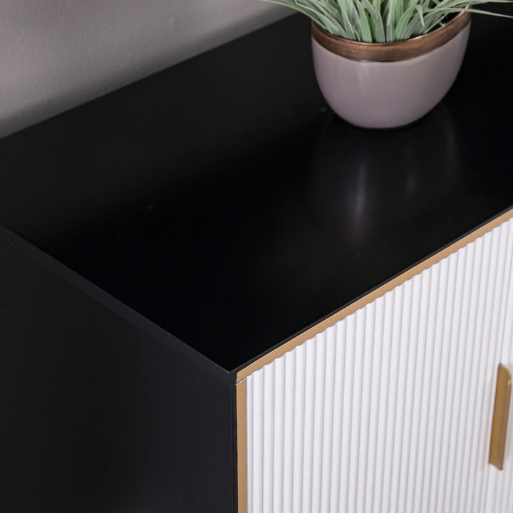 Daltaire Media Console w/ Storage - AmericanHomeFurniture