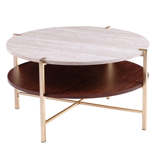 SEI Furniture Ardmillan Round Faux Marble Cocktail Table COFFEE TABLES