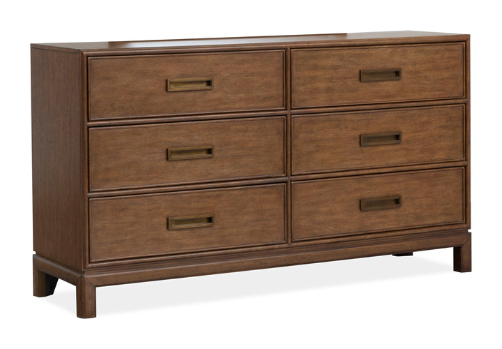 Ridgefield Russet Double Drawer Dresser With Landscape Mirror - B6436-2240