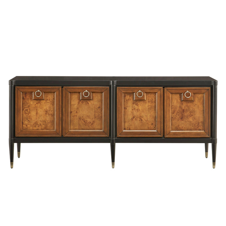 4-Door Mid-Century Modern Console with Shelves - AmericanHomeFurniture