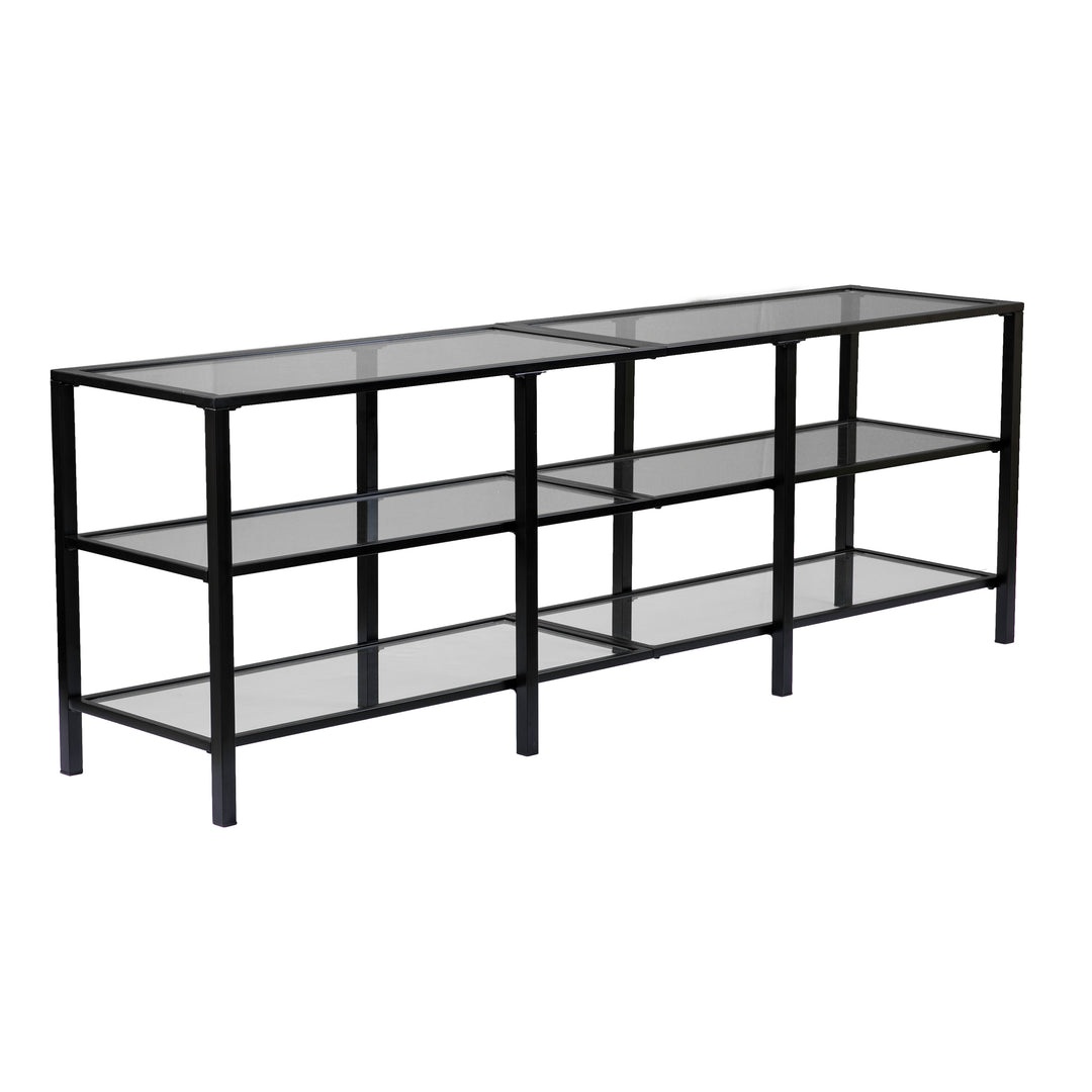 American Home Furniture | SEI Furniture - Tyler Metal/Glass Media Stand – Transitional Style - Black