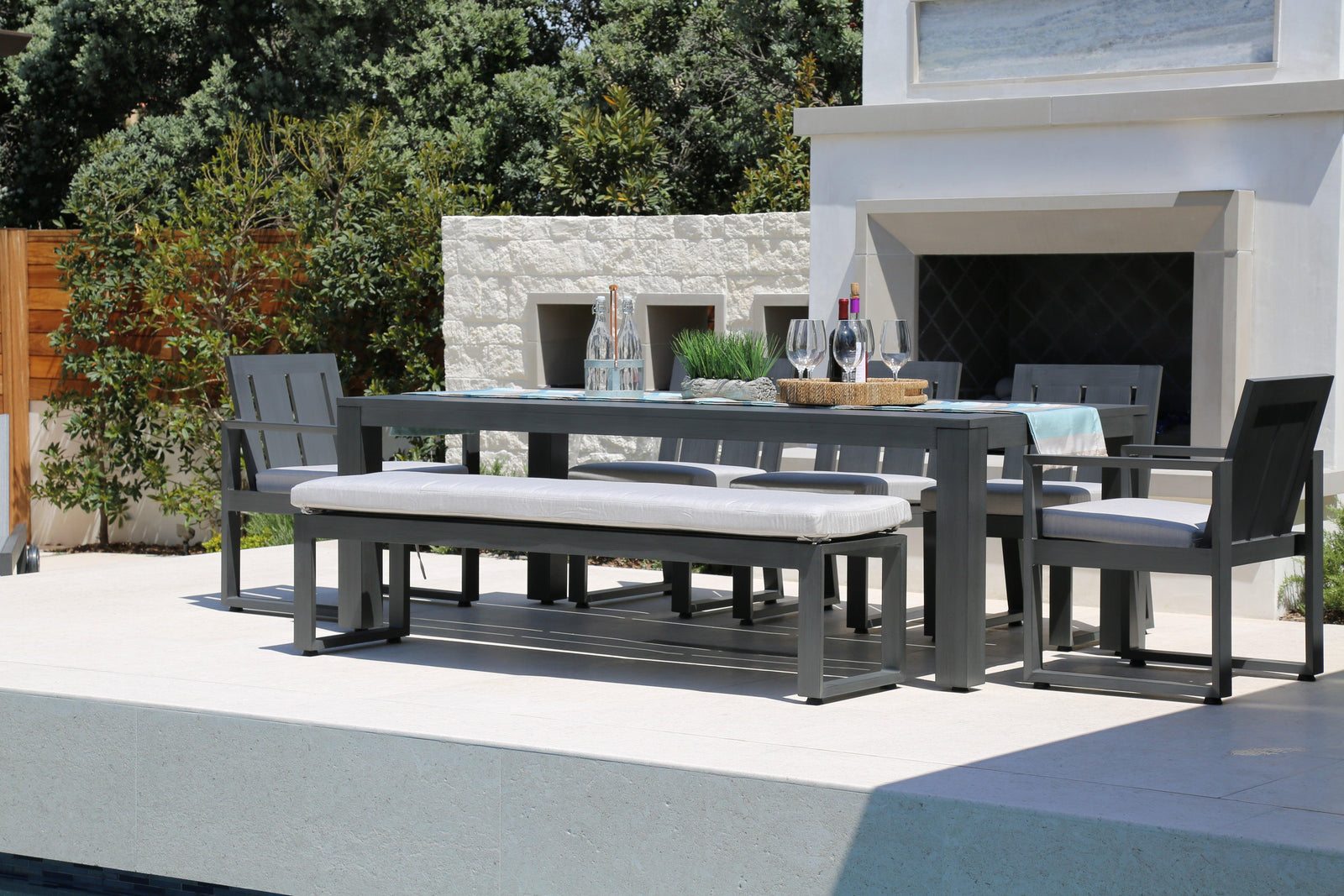 American Home Furniture | Sunset West - Redondo Armless Dining Chair in Cast Silver, No Welt