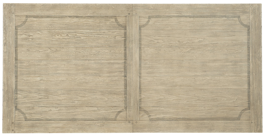 American Home Furniture Hooker Furniture Ciao Bella 84in Trestle Table with 2-18in Leaves-Flaky White/Black