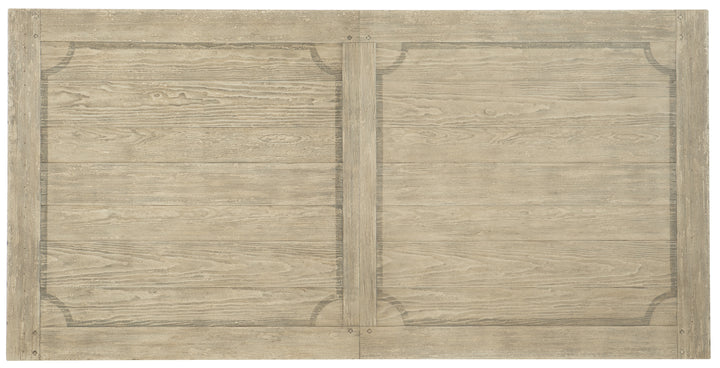 American Home Furniture Hooker Furniture Ciao Bella 84in Trestle Table with 2-18in Leaves-Flaky White/Black