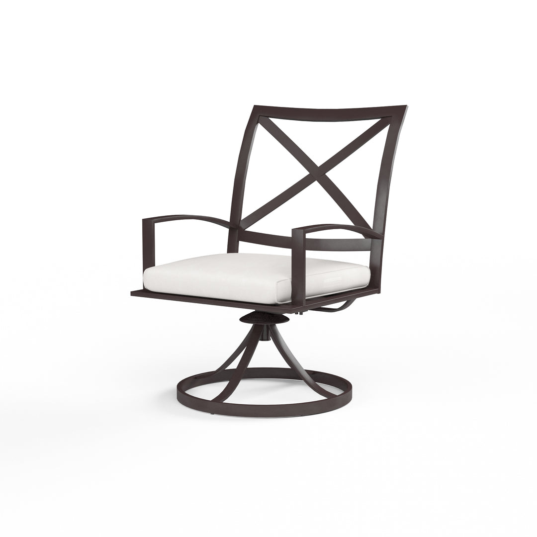 American Home Furniture | Sunset West - La Jolla Swivel Dining Chair in Canvas Flax w/ Self Welt