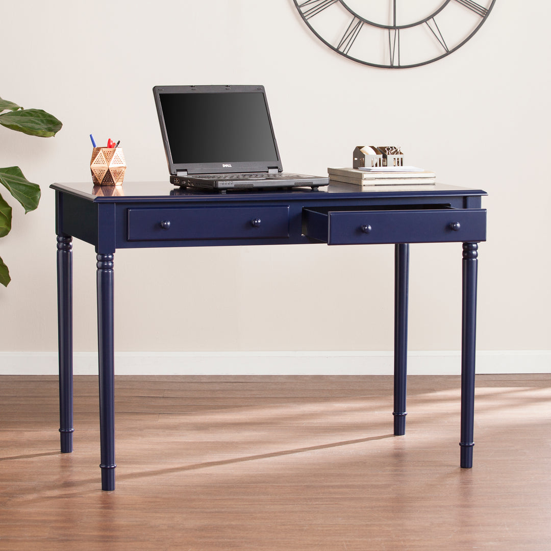 American Home Furniture | SEI Furniture - Janice Farmhouse 2-Drawer Writing Desk - Navy