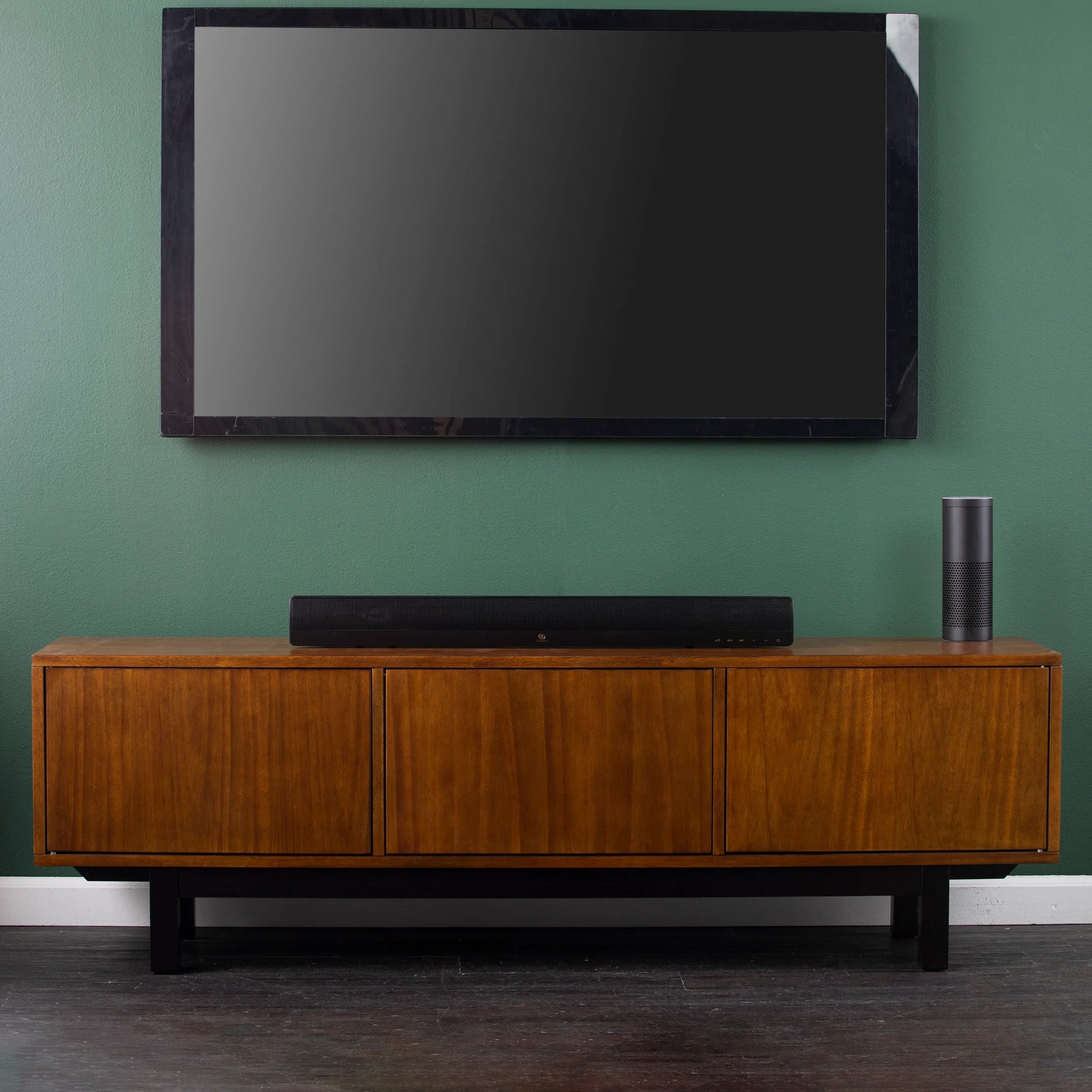 SEI Furniture Welling Three-Door Media Console w/ Storage MEDIA + TV STANDS