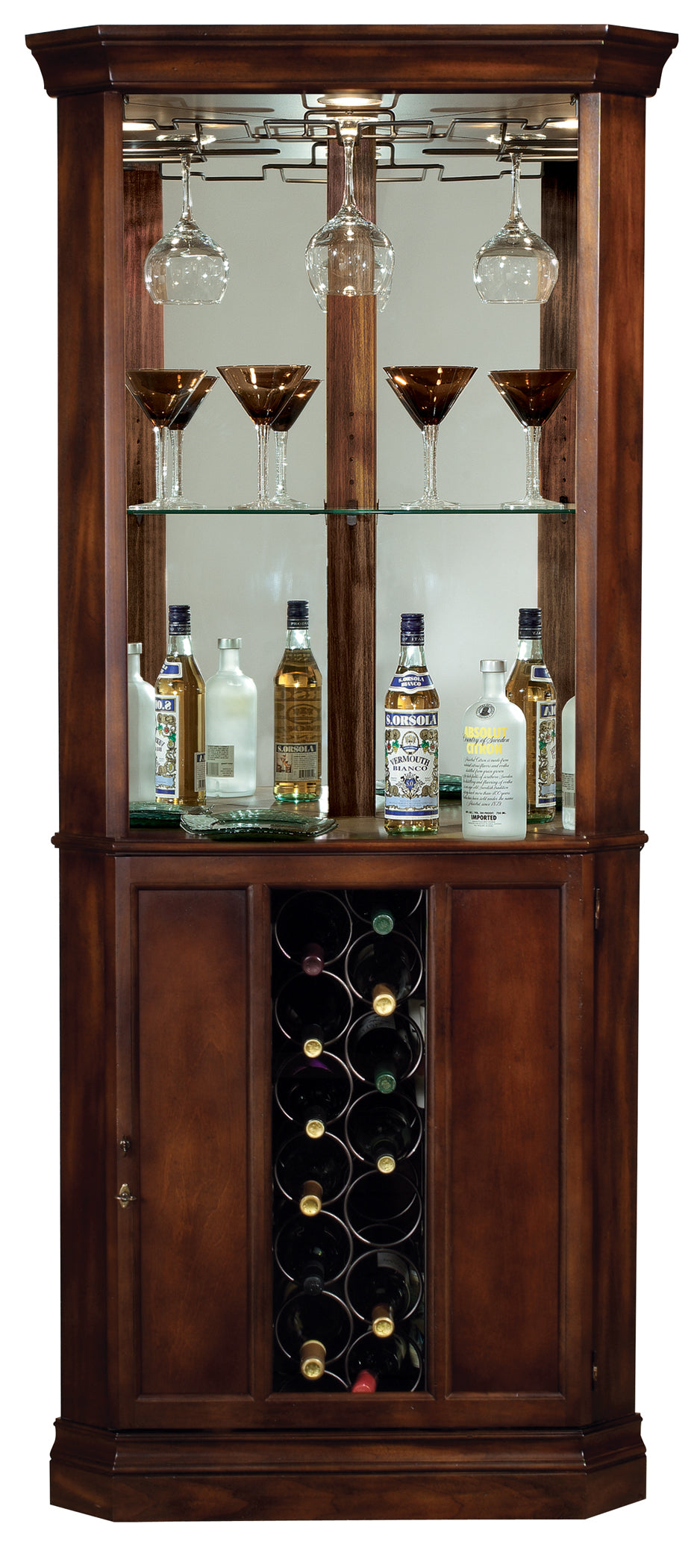 American Home Furniture | Howard Miller - Piedmont Corner Wine Cabinet