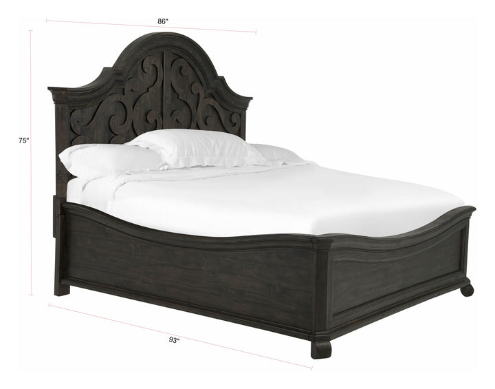 Bellamy Peppercorn California King Shaped Panel Bed - B2491-75