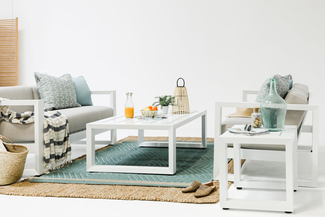 Newport Ottoman in Canvas Skyline, No Welt