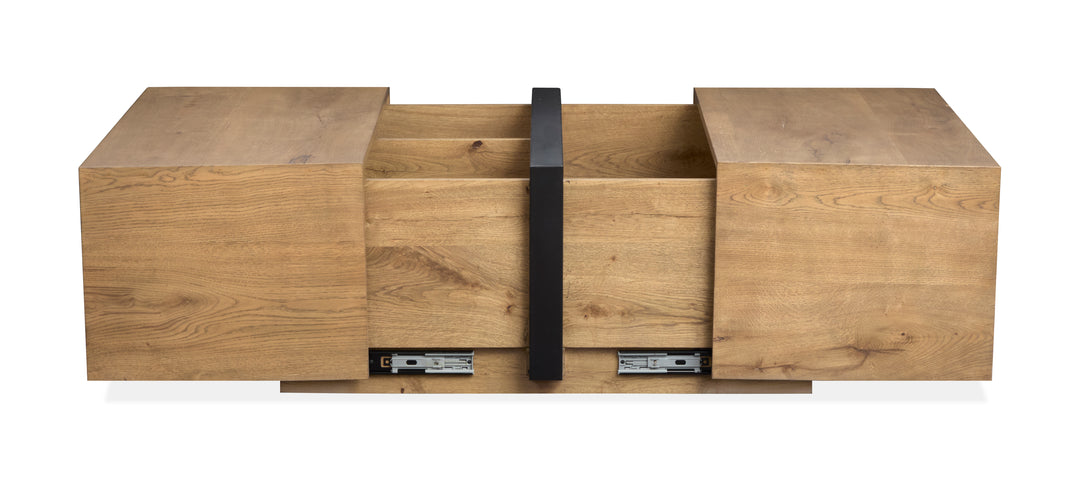 Ripley Rustic Caramel And Dark Bronze Square Cocktail Table With Casters - T6421-41