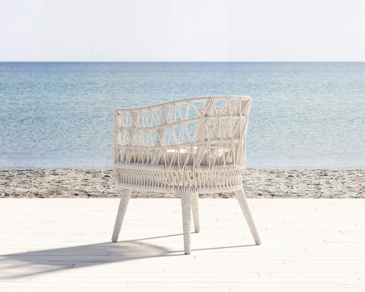 American Home Furniture | Sunset West - Dana Rope Dining Chair in Linen Canvas w/ Self Welt