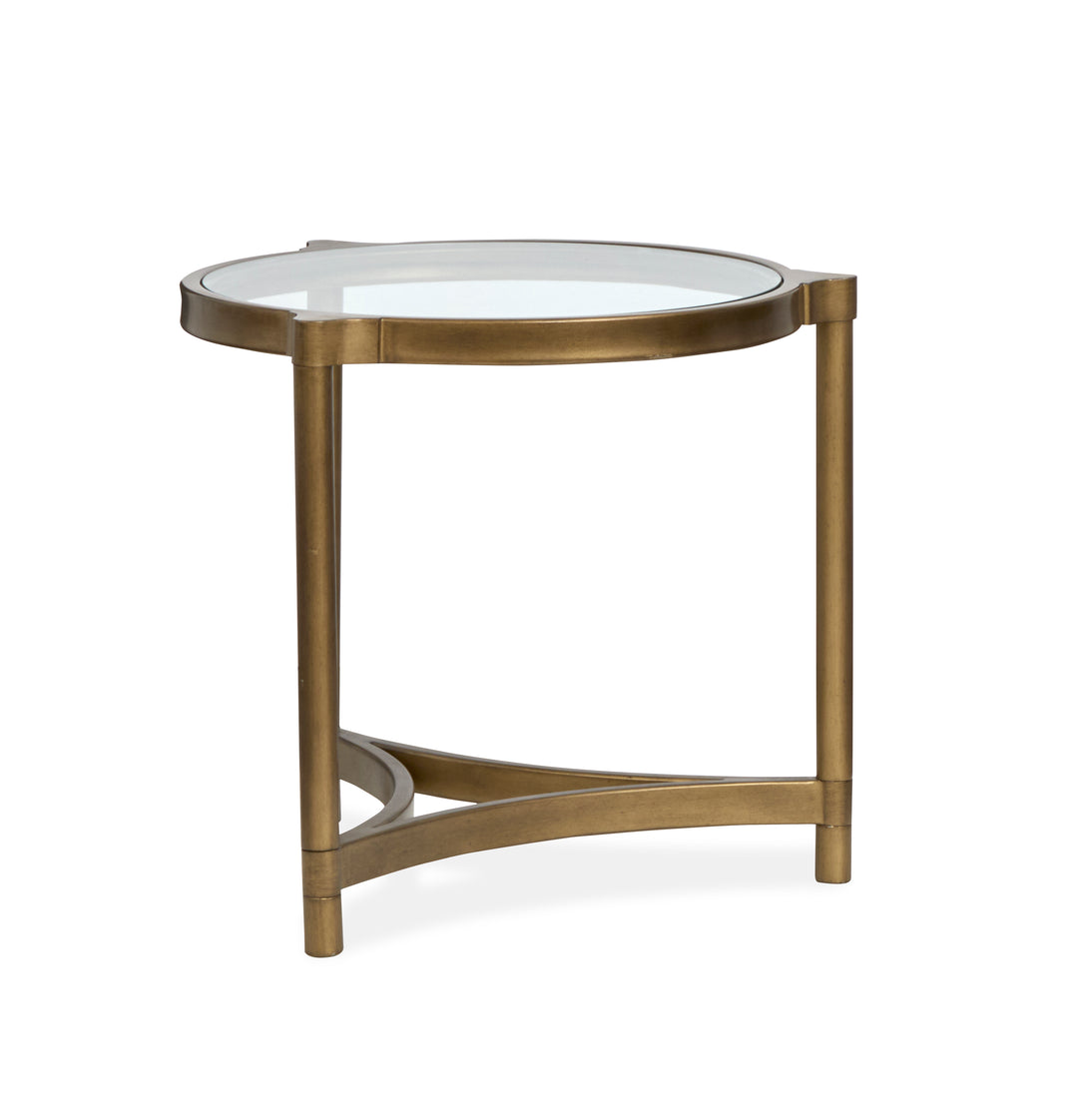 Cassidy Aged Brass And Volakas Classic Round End Table - T6357-05