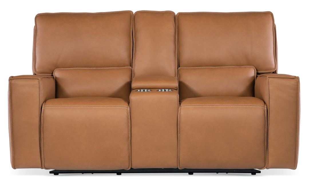 American Home Furniture | Hooker Furniture - Miles Zero Gravity Power Console Loveseat w/Power Headrest