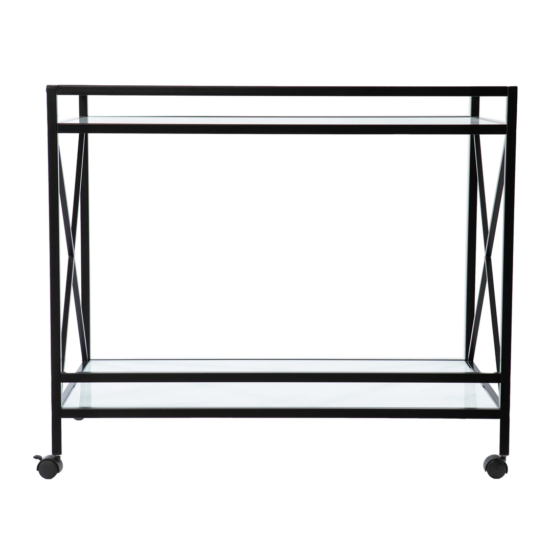 Maxton Bar Cart – Black and White - AmericanHomeFurniture