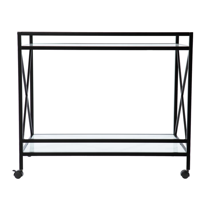 Maxton Bar Cart – Black and White - AmericanHomeFurniture